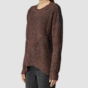 ALLSAINTS Velo Jumper Terracotta Black Alpaca Wool